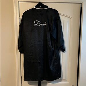 Black Satin Bride Robe